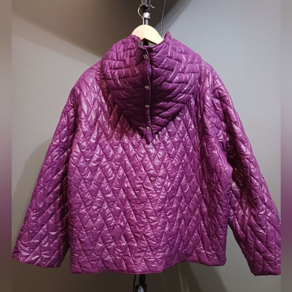 HACHE Italy Purple/ Black  Quilted Jacket Size 44/ M - Picture 8 of 16